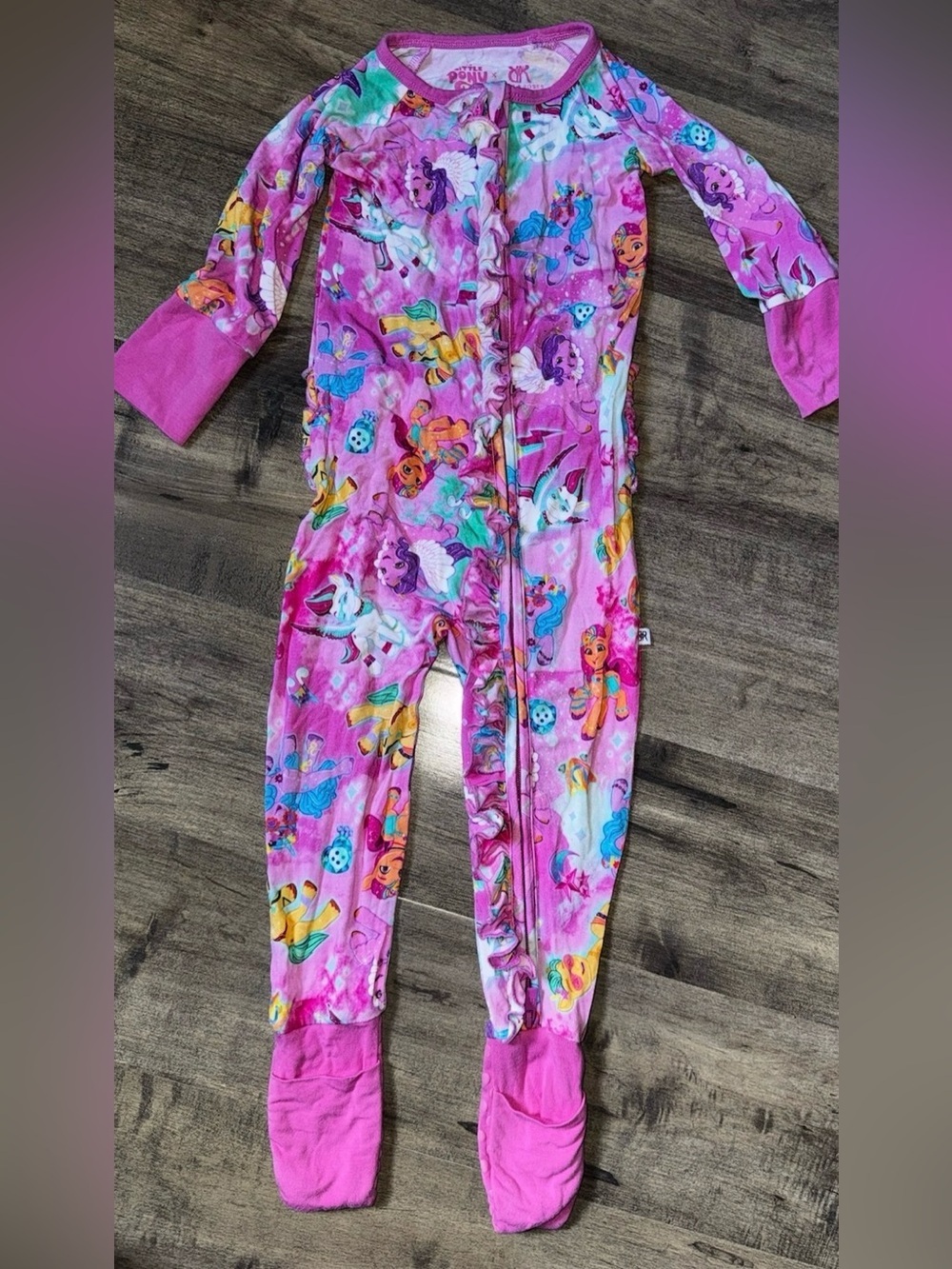 Bums & Roses × My Little Pony Ruffle Convertible Footie 18-24M Bamboo Pink